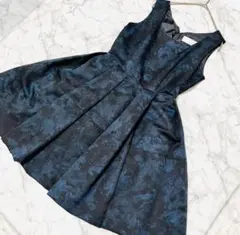 美品☆アーバンリサーチ　ROSO フレアワンピース　 セレモニー結婚式ドレス　紺