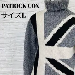 PATRICK COX 高領毛衣 針織衫 米字旗刺繡 美品