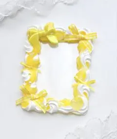 ホイップデコ　B8硬質トレカケース　白　黄色　ミックス　リボン