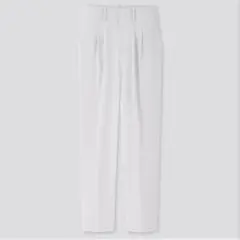 UNIQLO ホワイト プリーツ入り スラックス S