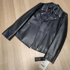 新品 ライダースジャケット M 黒 本革