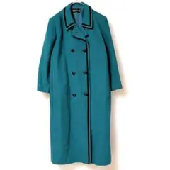 BLUE FLAG ターコイズ ダブルブレストロングコート オーバーサイズ