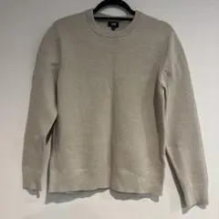 UNIQLO ウォッシャブルミラノリブクルーネックセーター ベージュ
