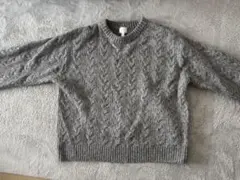H&M ケーブル編み グレー セーター XL