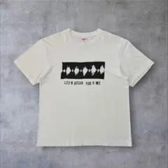 サウンドウェーブ 音波系 アート 前面プリント グラフィックTシャツ 白 L