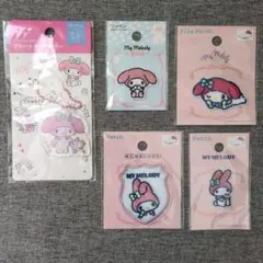 サンリオ　マイメロ　ワッペン　セリア　プレートキーホルダー