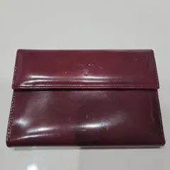 ロエベ エナメル 2つ折り 長財布 ボルドー パテント レザー LOEWE