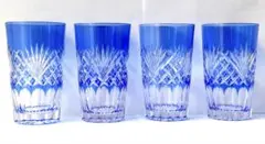 江戸切子 青色 グラス 8客セット - メルカリ
