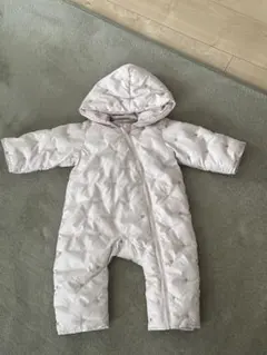 petit main 80 ジャンプスーツ　スノーウェア　女の子　ハート　ピンク