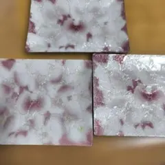 銘々皿 七宝焼　花柄3枚セット