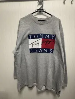【値下げ】TOMMY JEANS グレー 長袖トレーナー Lsize