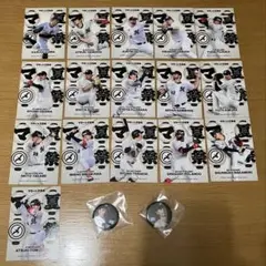 千葉ロッテマリーンズ トレカ 16枚缶バッジ ２個藤原 小島