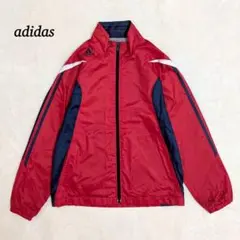 キッズ【150】アディダス ウィンドブレーカー ジップアップ スポーツ レッド