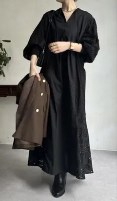 DOUDOU レース2WAY ワンピース 黒