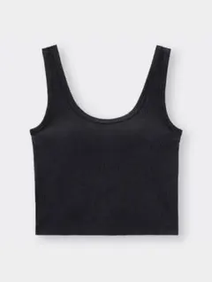 【GU完売品】ブラフィールクロップドバックオープンタンクトップ (黒)