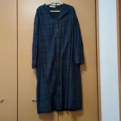 SHOO-LA-RUE　ネイビー系チェック シャツワンピース 　L
