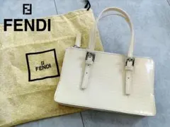 FENDI フェンディ ズッカ柄 ミニ ハンドバッグ ズッキーノ エナメルバッグ
