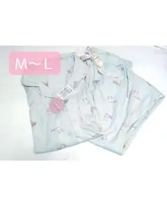 チンチラ ルームウェア パジャマ ブルーブルーエ Ｍ Ｌ 総柄 薄手 長袖