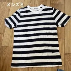 無印良品MUJI 白黒ストライプ Tシャツ Sサイズ