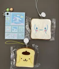 サンリオ　シークレットタイルシール風ミラー　ふわふわマスコットぱん　ガチャガチャ