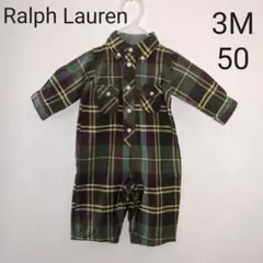 【値下げ】ラルフローレン チェックシャツ カバーオール(3M)