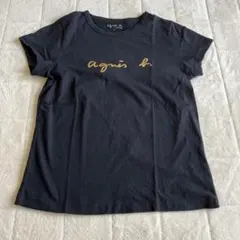 【美品】agnès b. アニエスべーブラック 半袖Tシャツ　カットソー