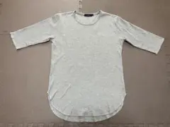 RAGEBLUE ニット　七分袖　グレー　Uネック　Mサイズ