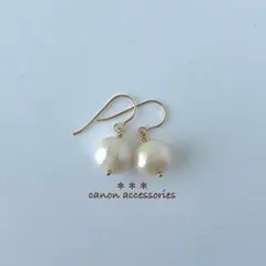 14kgfピアス / 淡水パール ポテト ＊1点のみ