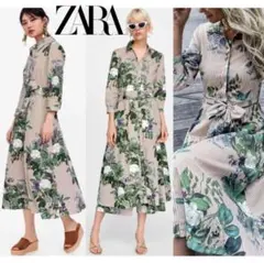 ZARA WOMAN　ザラウーマン　ワンピース　花柄　サイズUSA S