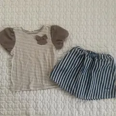 美品！120 女の子 Tシャツ スカパン ２点セット  GUキッズ