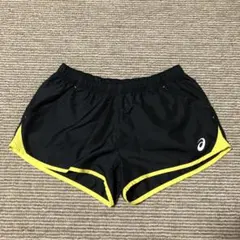asics 陸上用ショートパンツ 黒/黄色　レディース　S