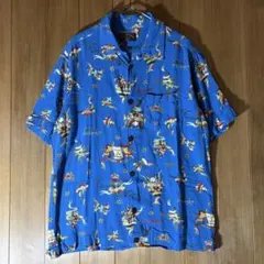【極稀少】90s 291295=HOMME タトゥー柄 レーヨン リネン シャツのサムネイル