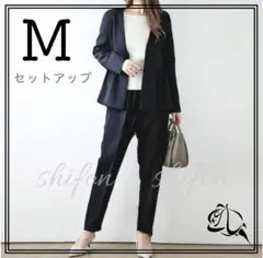 M ペプラムスーツ パンツ セットアップ ネイビー フォーマル 卒園式 入学式