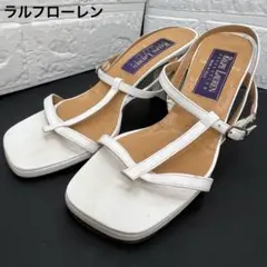 ラルフローレン 22.5 サンダル ホワイト Tストラップのサムネイル