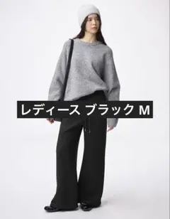 GU パフスウェットバギーパンツ(丈標準68.0～72.0cm) ブラック M