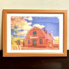 ジブリアート106耳をすませばより「地球屋」額装品　額縁寸法45㎝×33㎝