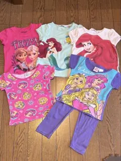 ディズニープリンセス90センチ Tシャツ&パジャマセット