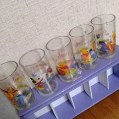 くまのプーさん・ミッキー・ミニー グラス5個セット
