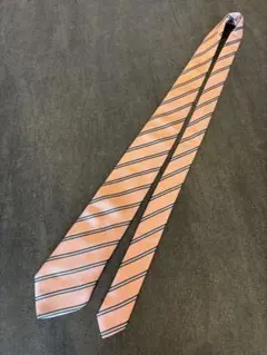 バーバリーブラックレーベル　ピンク シルク ネクタイ ストライプ