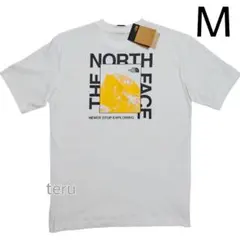 ノースフェイス 半袖 tシャツ HDF 白 ホワイト イエロー 海外Мサイズ