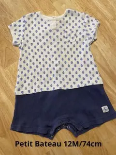 プチバトー ドット柄ロンパース 12M/74cm