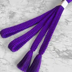 絹 帯締め☆平組 菖蒲色（紫）単色 立体的な組み 上品 組紐
