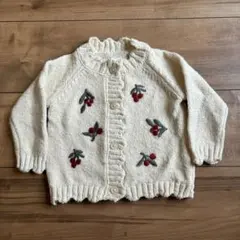 H&M ベビー 花柄刺繍 ニットカーディガン 75-80cm
