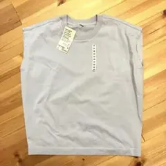 新品【無印良品】スリーブレス ニットTシャツ ノースリーブ　フレンチスリーブ