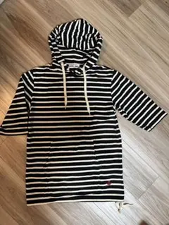 GREEN LABEL RELAXINGフード付カットソー ボーダー S