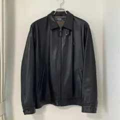 極上『Polo by Ralph Lauren』 レザージャケット 黒 L