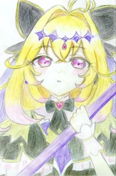 名探偵プリキュア！　キュアアルカナ・シャドウ　手描き　イラスト　原画