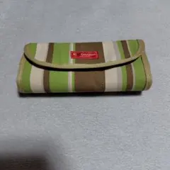 K-division エコバッグ 大容量 緑/茶/白ストライプ