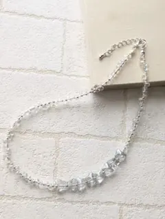 [N22]クリアドロップ バタフライ シルバーネックレス 兼 ブレスレット