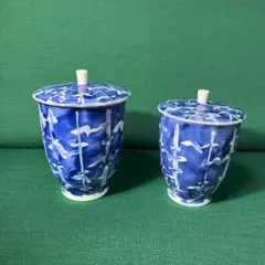 光春　蓋付き　湯飲み茶碗　夫婦茶碗